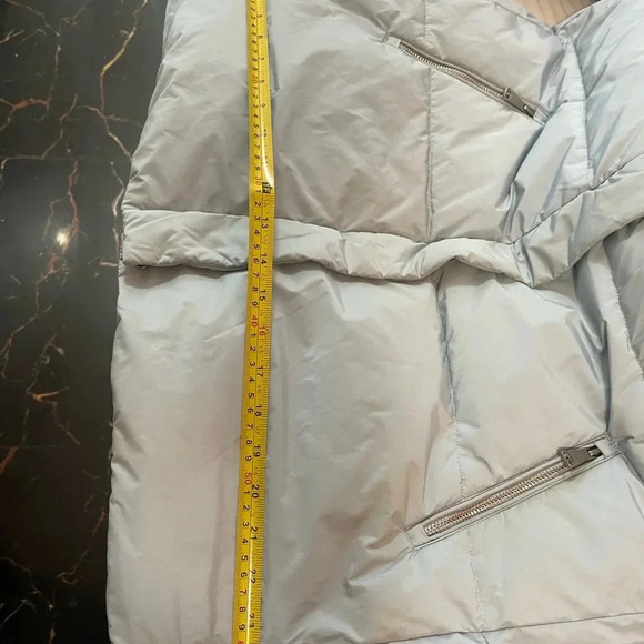 Rufuete Collection Light Blue Puffer Jacket Size M Mid Length - Picture 11 of 11